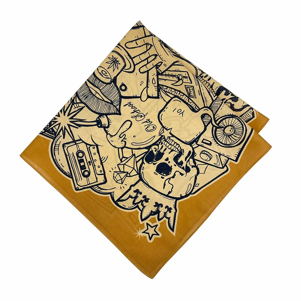 Cotton Bandana Scarf Skull Paisley Hip Hop Headband
