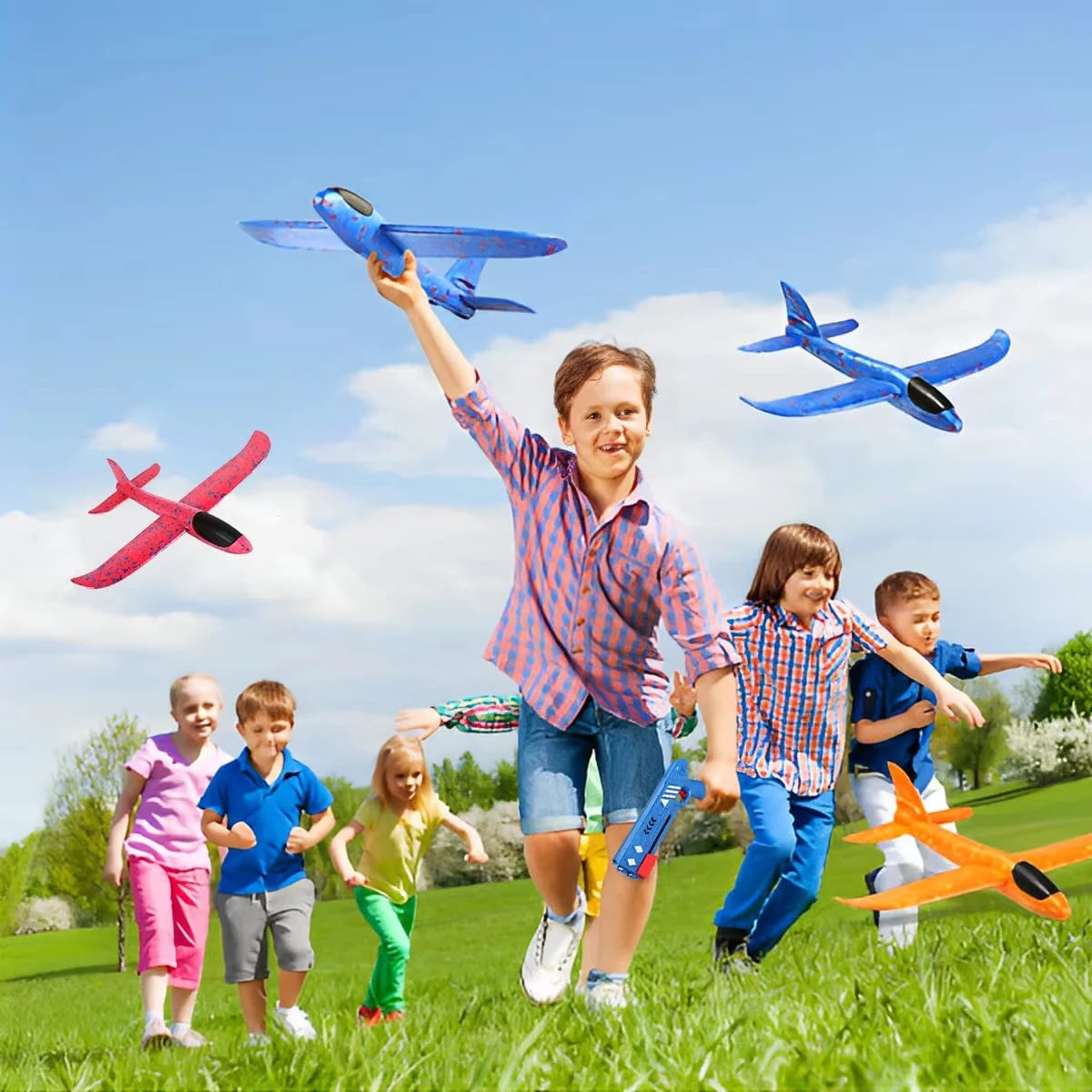 Foam Aircraft Launcher Toy Kids Catapult Glider Plane