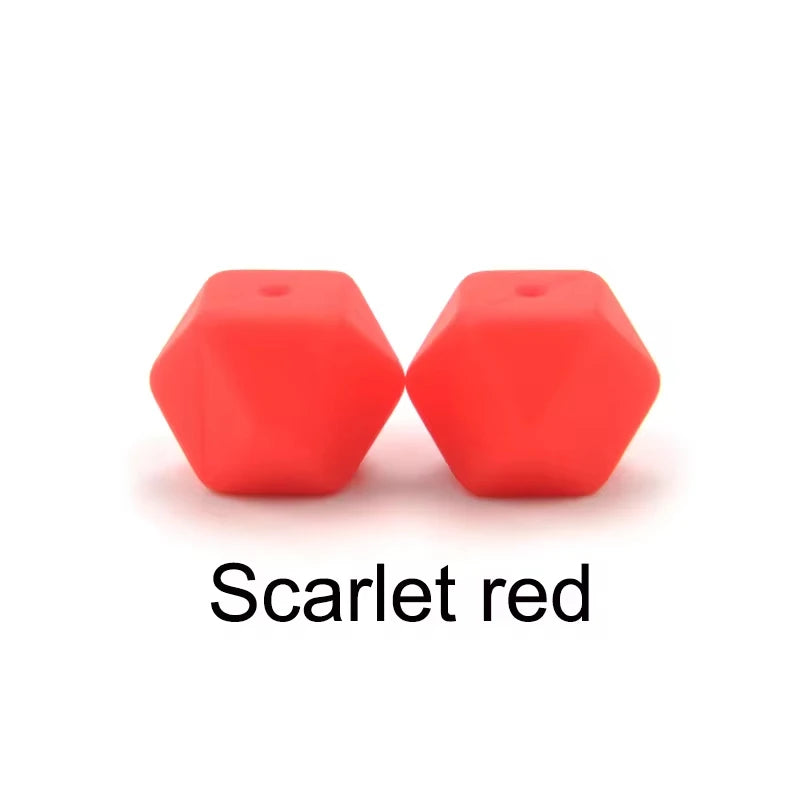 Silicone Hexagon Beads 10pcs Food Grade DIY Jewelry Making