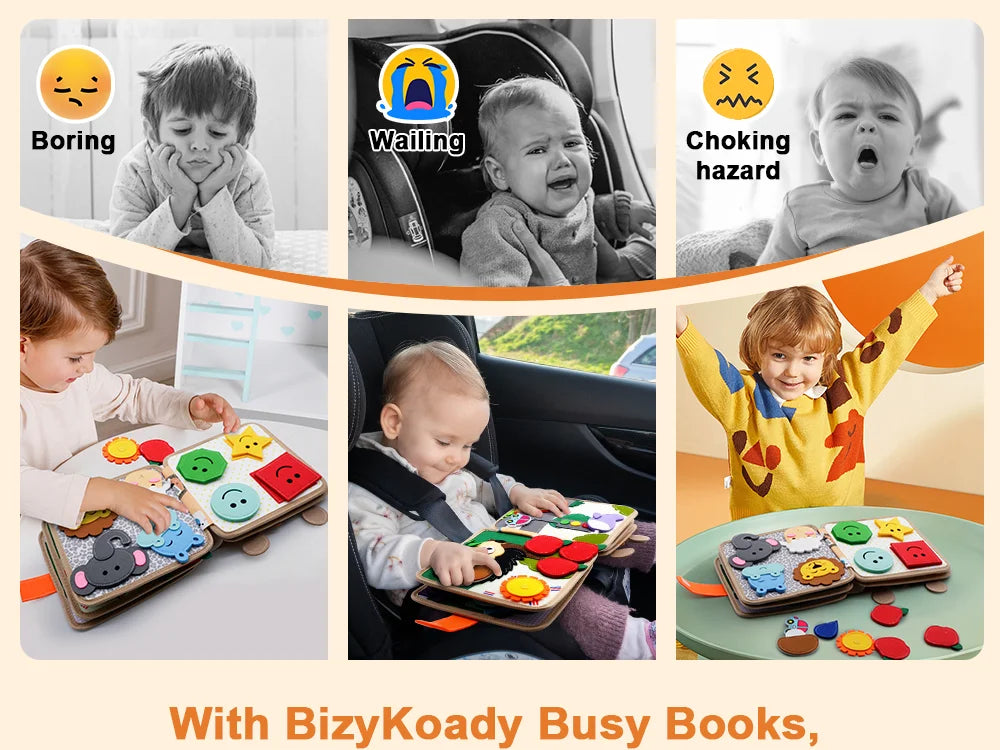 Montessori Busy Book Giraffe Sensory Learning Quiet Toy