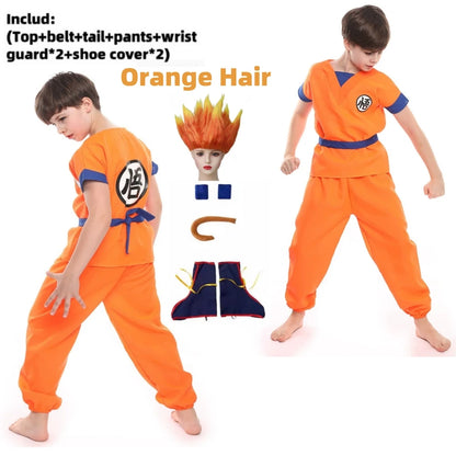 Kids Roku Cosplay Costume Saiyan Anime Outfit Set