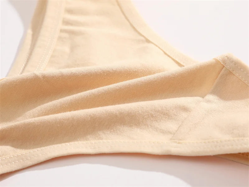 Women's Cotton Thong Panties 4PCS Seamless Low Rise Set