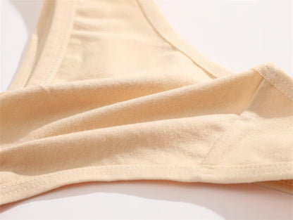 Women's Cotton Thong Panties 4PCS Seamless Low Rise Set