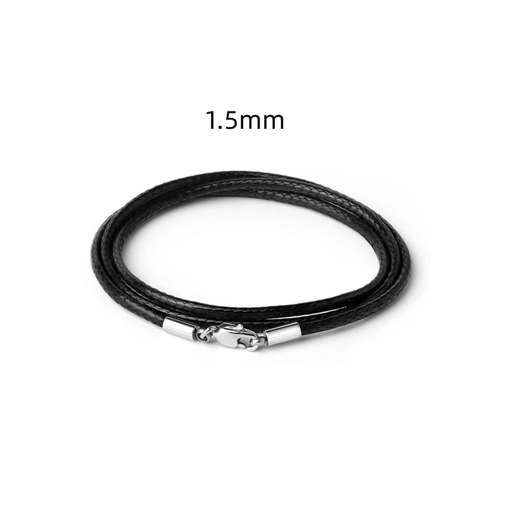 Leather Rope Necklace with Stainless Steel Clasp for Pendants