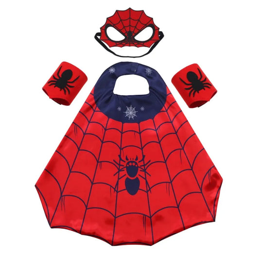 Spider Superhero Costume Set with Cape Mask & Wristband