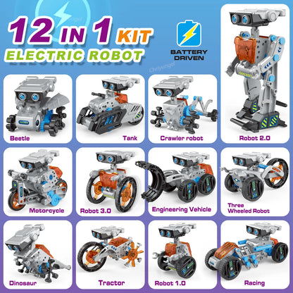 12-in-1 STEM Robot Building Kit – DIY Robotics & Engineering Set