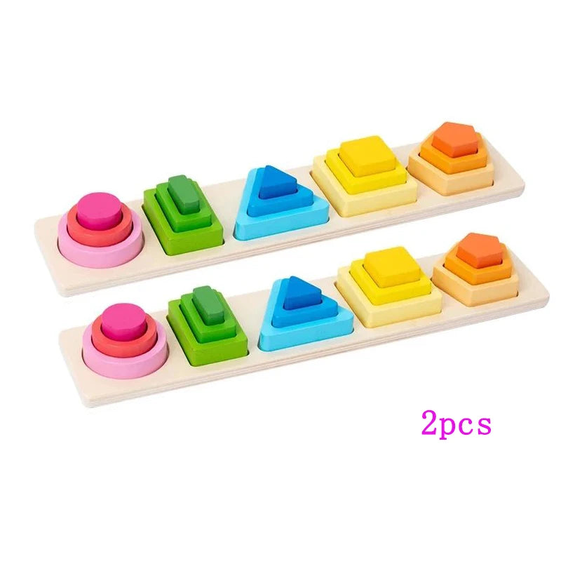 Wooden Sorting Toy, Montessori Stacking Blocks