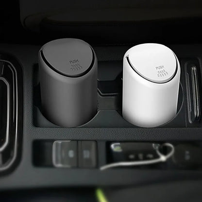 Car Trash Can – Mini Silicone Garbage Bin with Rolling Cover