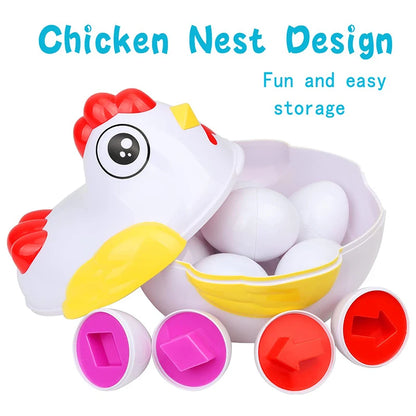 12-Piece Montessori Matching Eggs – Color & Shape Sorter