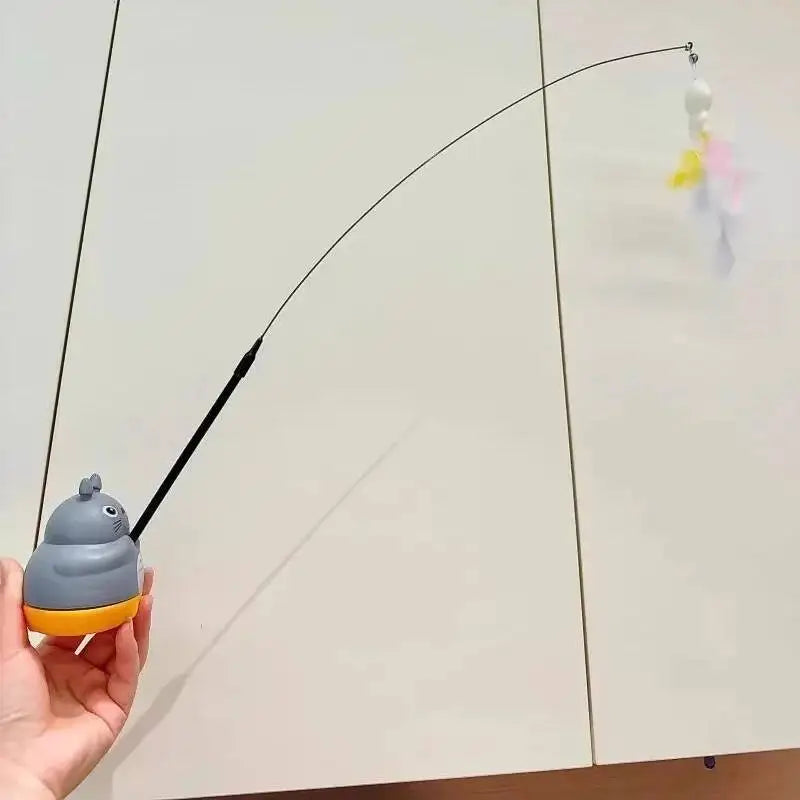 Cat Teaser Wand with Bell & Feather – Interactive Toy
