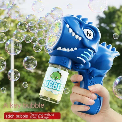 Dinosaur Bubble Machine Electric Bubble Gun with Lights