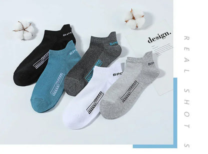 Men's Ankle Socks Breathable Cotton Sports Socks 5 Pairs