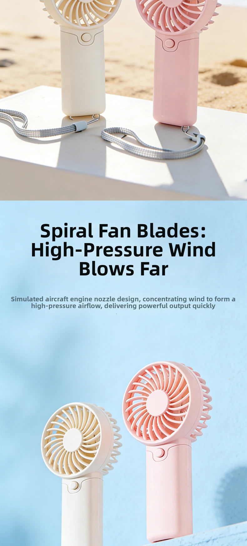Handheld Mini Fan Rechargeable Portable Pocket Cooling Fan