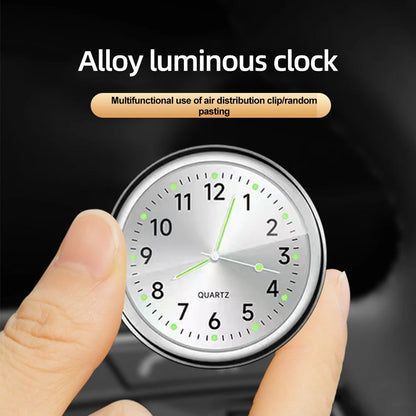 Mini Car Clock – Luminous Quartz Dashboard & Air Vent Clock