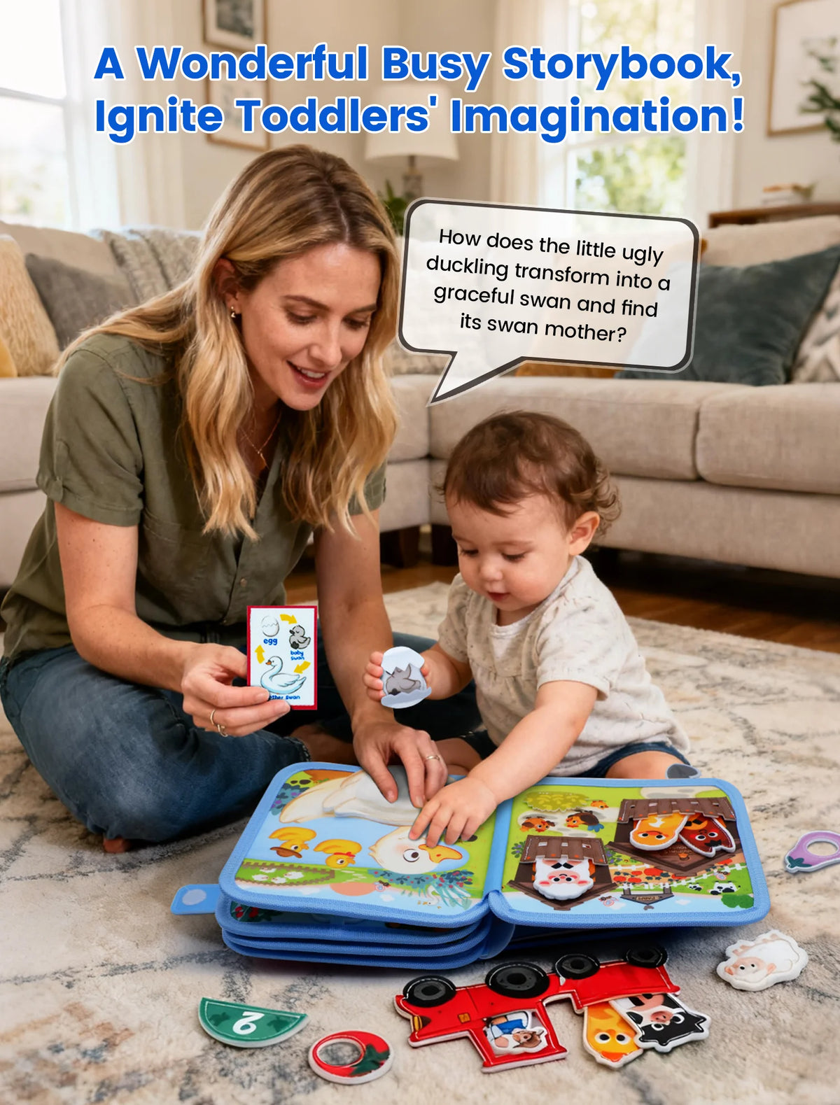 3D Farm Busy Board Quiet Book for Kids