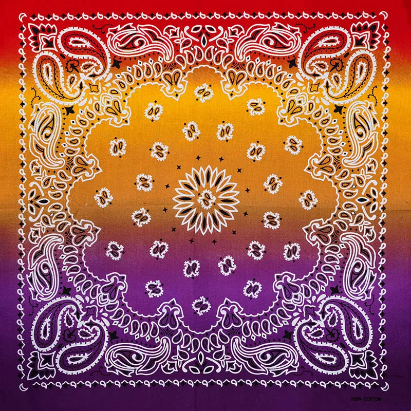 Paisley Bandana 100% Cotton Square Head Scarf 55cm
