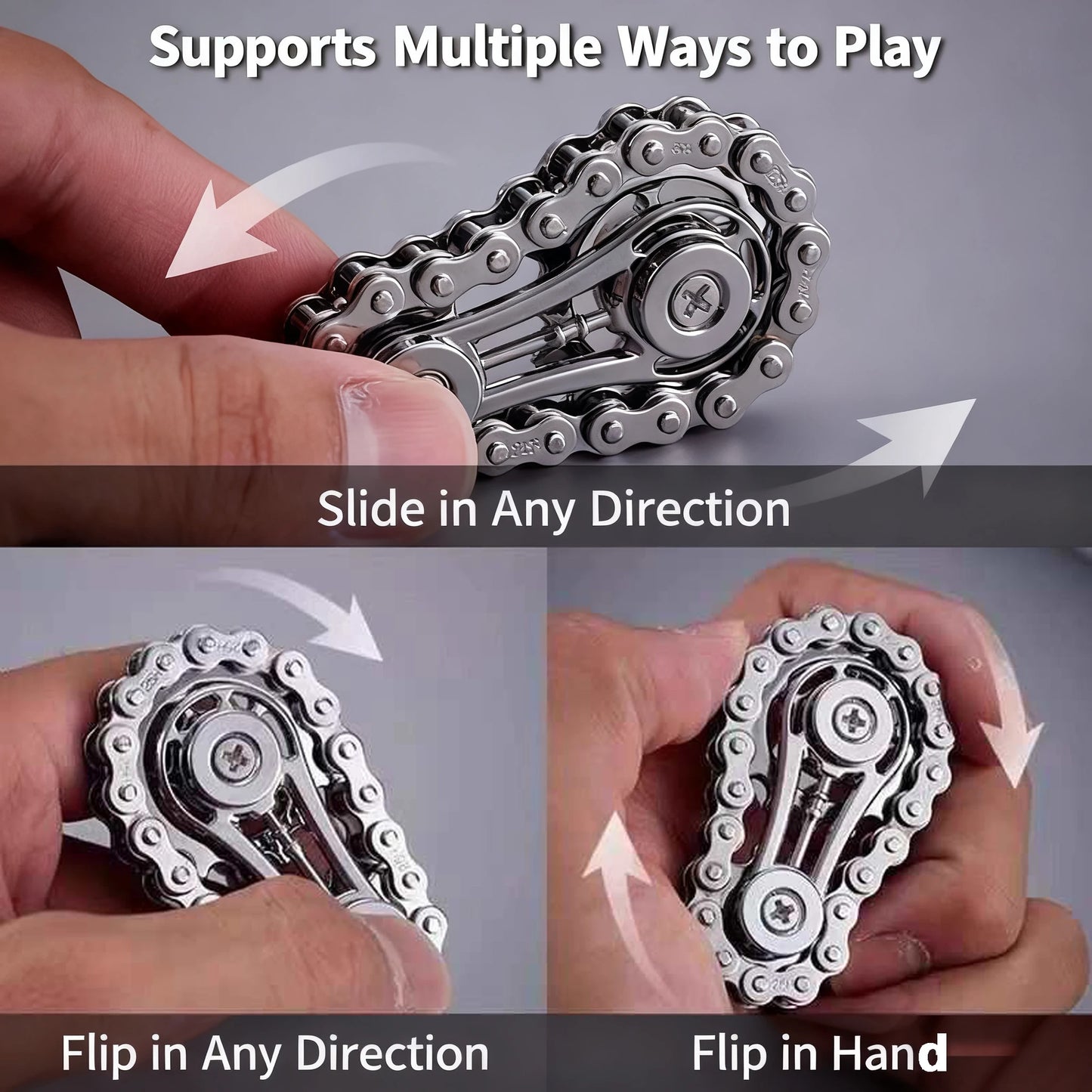Metal Fidget Spinner – Gear & Bike Chain Fingertip Spinner