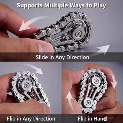 Metal Fidget Spinner – Gear & Bike Chain Fingertip Spinner