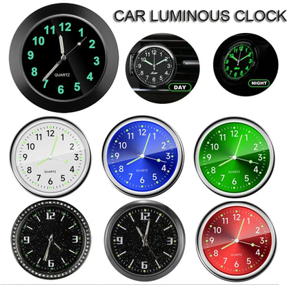 Mini Car Clock – Luminous Quartz Dashboard & Air Vent Clock