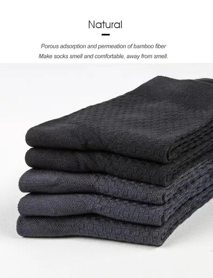 Bamboo Fiber Crew Socks Men's Breathable Business Socks