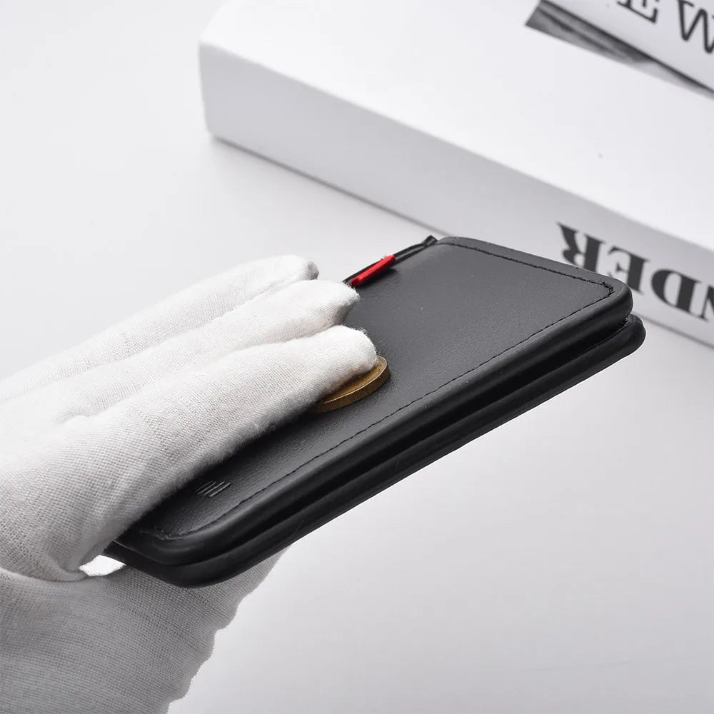 Men's Credit Card Wallet Ultra Thin PU Leather Mini Wallet