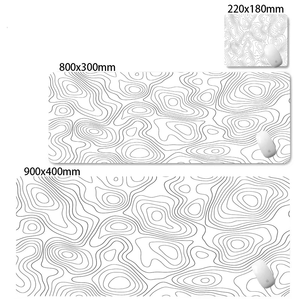 XXL Black & White Desk Mat – Abstract Liquid Gaming Mouse Pad