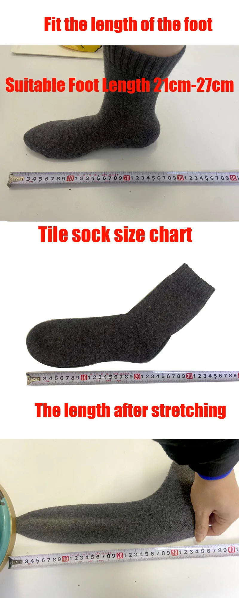 Merino Wool Socks Thick Thermal Winter Crew Socks