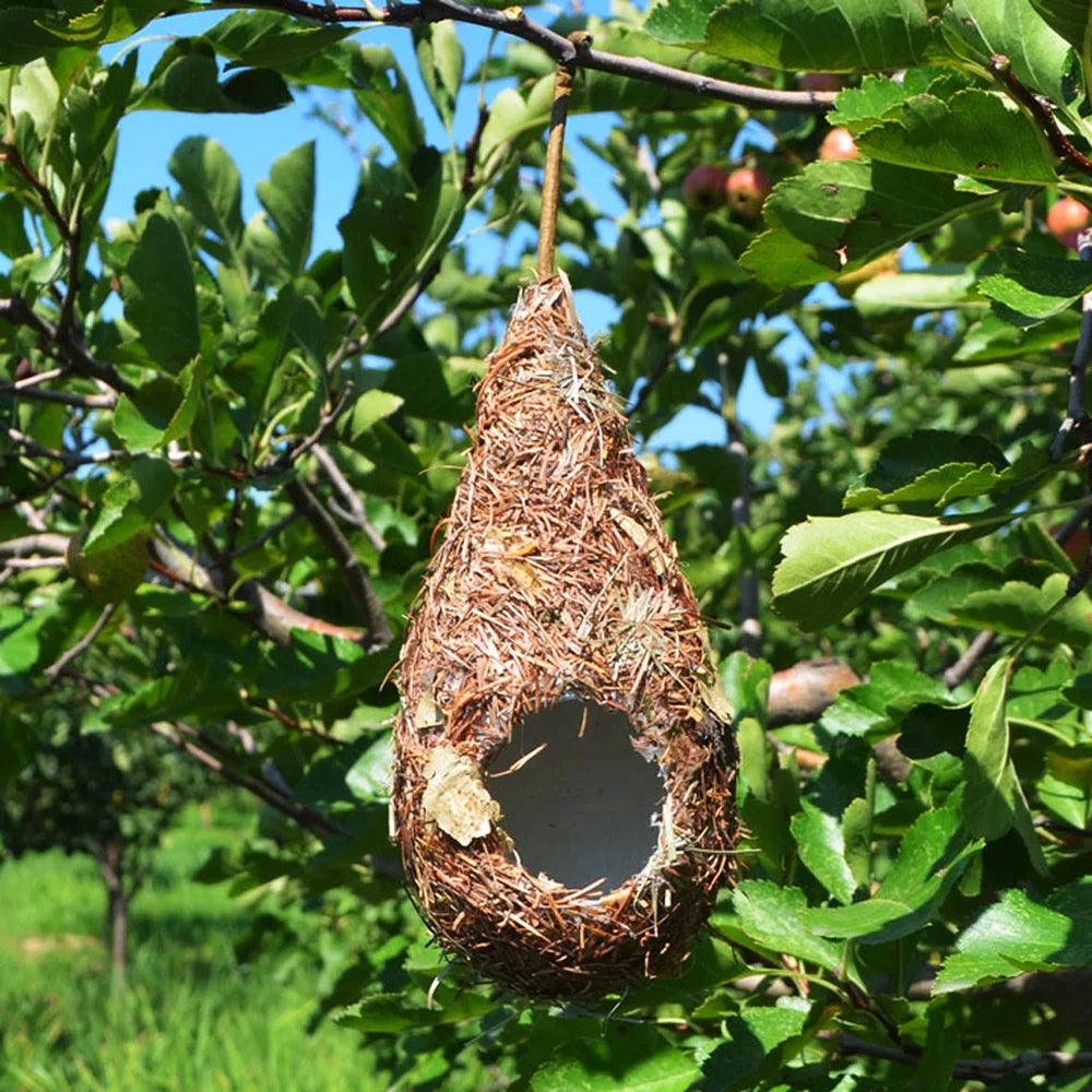 Handwoven Bird House Natural Grass Hanging Bird Nest
