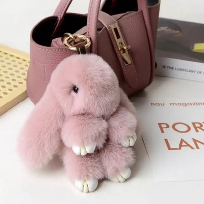 Cute Bunny Plush Keychain Soft Rabbit Bag Charm Toy