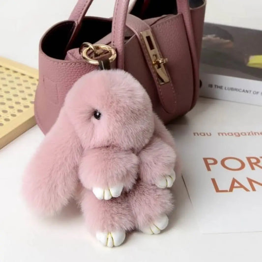 Cute Bunny Plush Keychain Soft Rabbit Bag Charm Toy