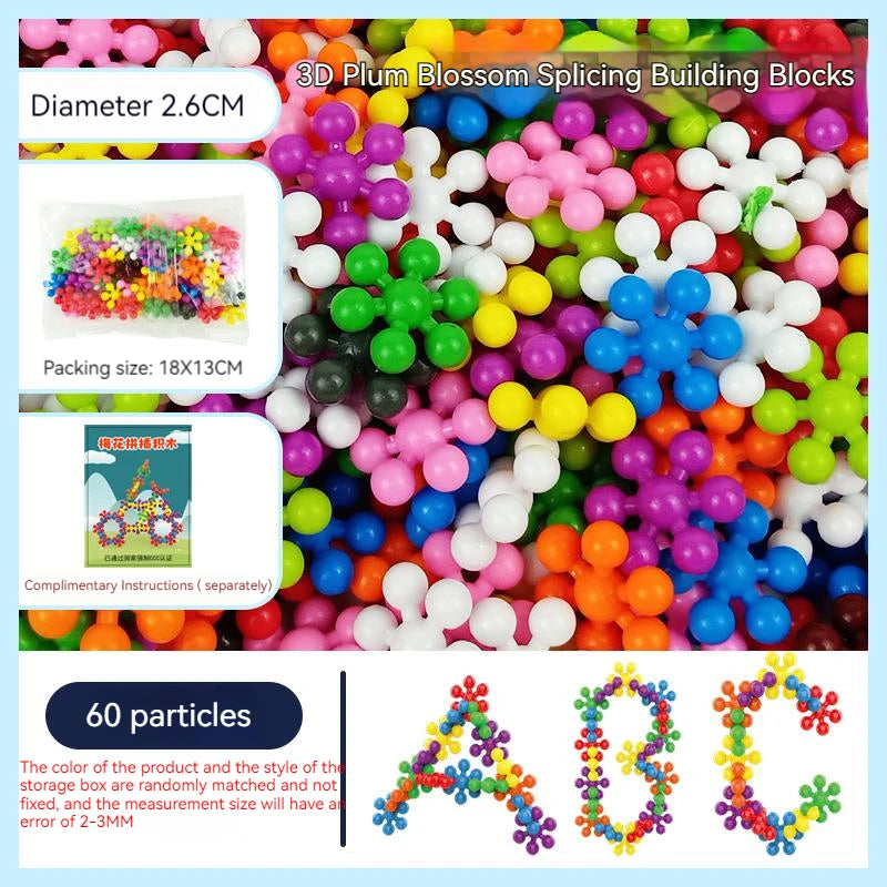 Plum Blossom Building Blocks Colorful Snowflake STEM Construction Toy