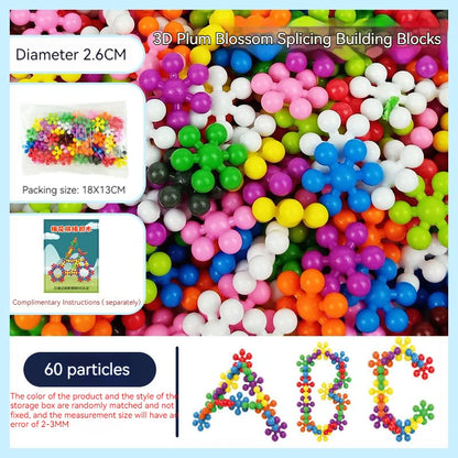 Plum Blossom Building Blocks Colorful Snowflake STEM Construction Toy