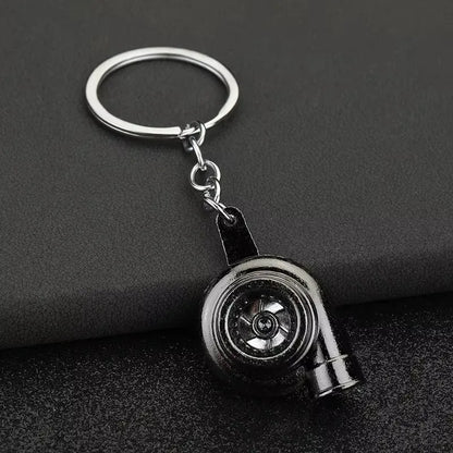 Stainless Steel Car Keychain – Brake Disc Turbo Gear Keyring for Men