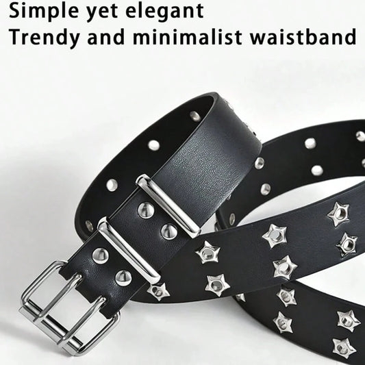 Women Hollow Out Punk Style Fashion Belt With Star Hollow Decor, Casual Fall, Autumn, Halloween