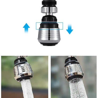 360° Rotatable Faucet Extender – 2-Mode Water Saving Aerator