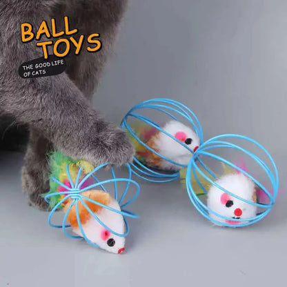 Interactive Cat Mouse Toy – Colorful Chase & Ball Game