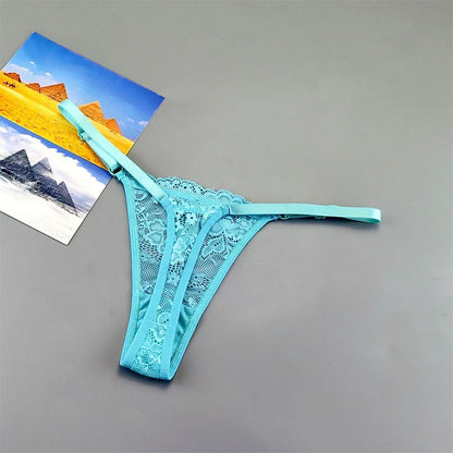 Women's Lace Thong Panties 3PCS Adjustable Low Rise Set