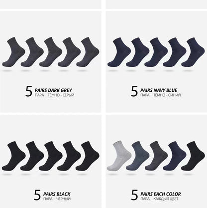 Bamboo Fiber Crew Socks Men's Breathable Business Socks