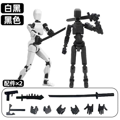 T13 Multi-Joint Robot Action Figure with Dog – 14cm Poseable Model