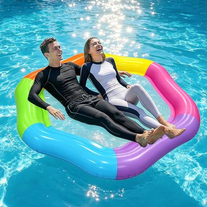 Inflatable Pool Float Chair Hexagonal Water Float for Summer