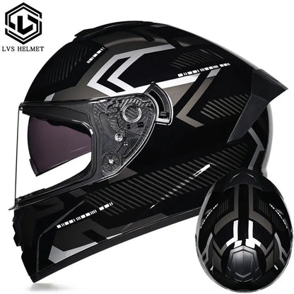 Full Face Motorcycle Helmet DOT Dual Visor Racing Helmet