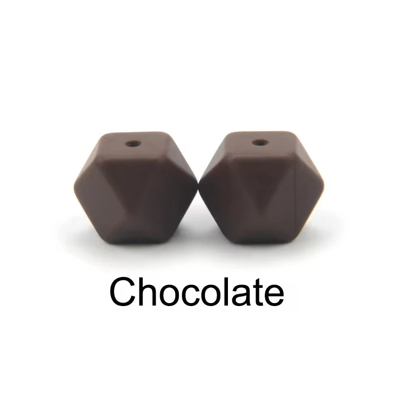 Silicone Hexagon Beads 10pcs Food Grade DIY Jewelry Making