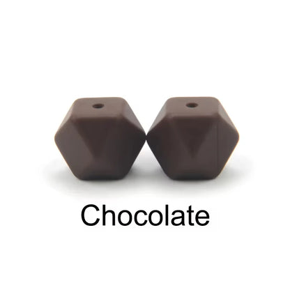 Silicone Hexagon Beads 10pcs Food Grade DIY Jewelry Making