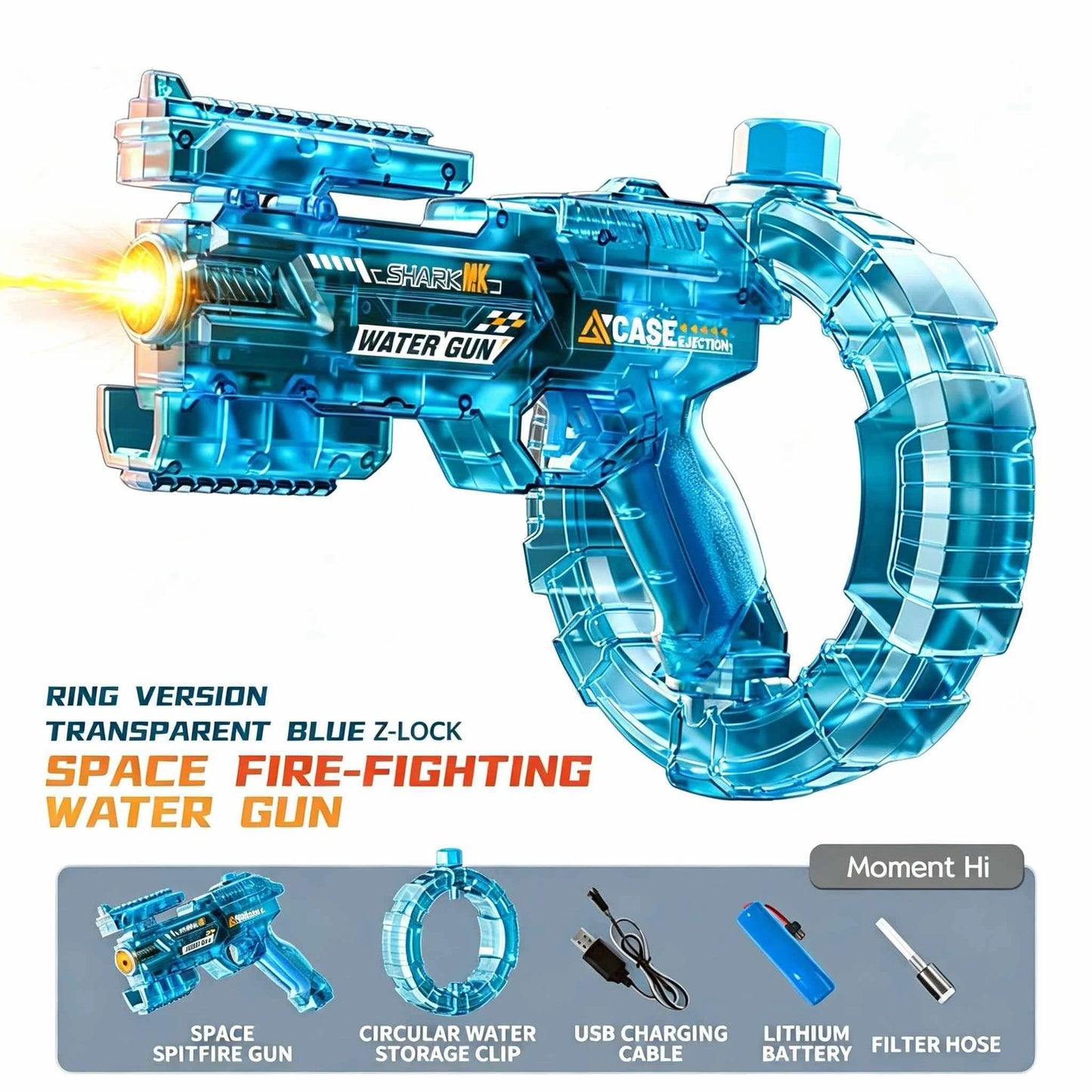 Electric Automatic Water Gun with Lights & Rechargeable Battery