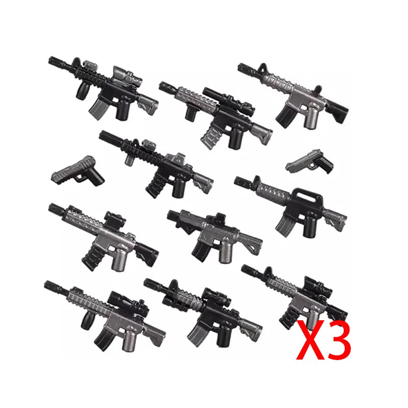 Military Soldier Building Blocks Mini Figure Set with Accessories