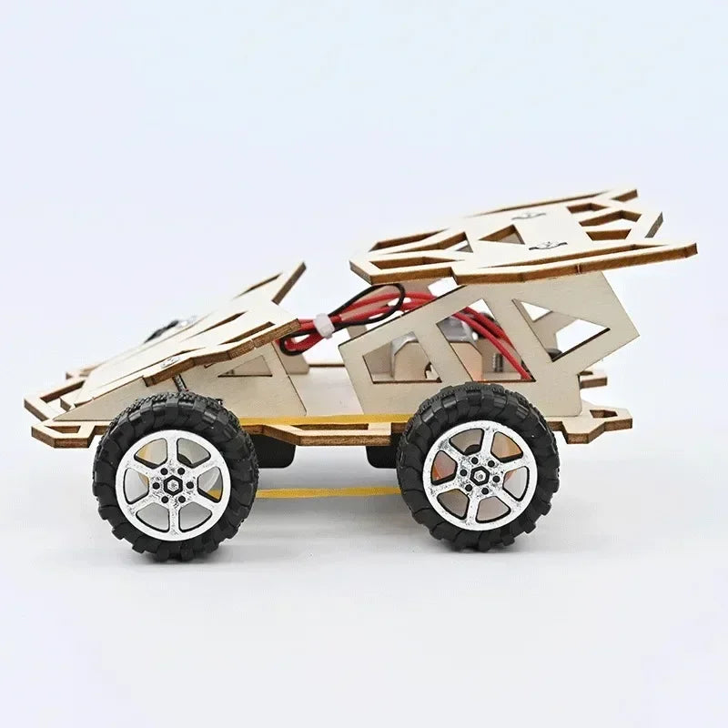 DIY Wooden Remote Control Car STEM Four Wheel Drive Assembly Kit