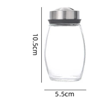 Glass Spice Jar Set with Rack, 6-Piece Seasoning Storage Organizer