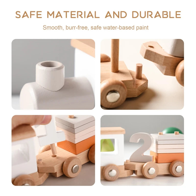 Wooden Montessori Train Toy for Kids