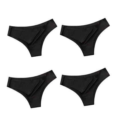 Seamless Brazilian Panties 4PCS Ice Silk Low Rise Briefs