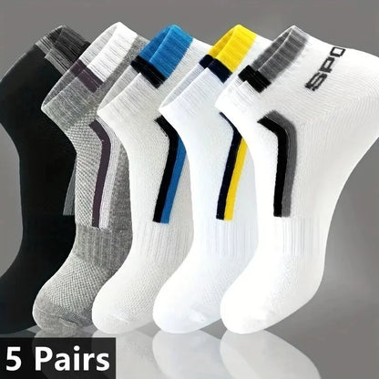 Men's Bamboo Fiber Socks Breathable Crew Sports Socks